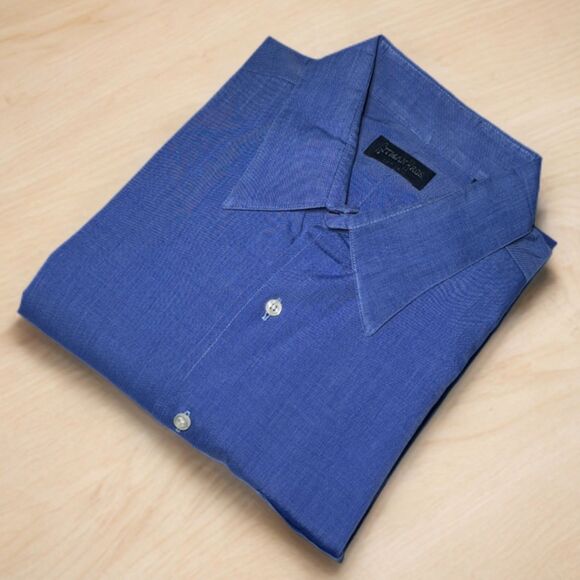 Gitman Bros. Classic Poplin Blue Dress Shirt Made in 16 / 33 Large Made in USA - Picture 9 of 12